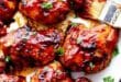 Juicy BBQ chicken glazed with smoky homemade barbecue sauce