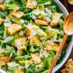 Creamy homemade Caesar salad dressing with garlic, parmesan, and lemon