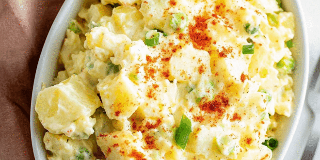 Classic Southern potato salad recipe with eggs and mustard