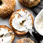 Freshly baked homemade bagels with golden crust and soft center