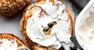 Freshly baked homemade bagels with golden crust and soft center