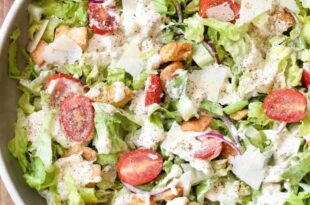 Classic Caesar salad dressing recipe with anchovies and parmesan