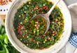 chimichurri recipe made with parsley, garlic, and olive oil