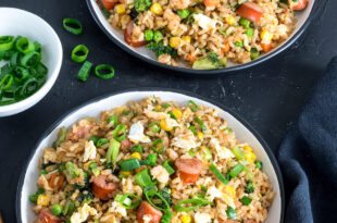 Authentic Chinese fried rice recipe with eggs and vegetables