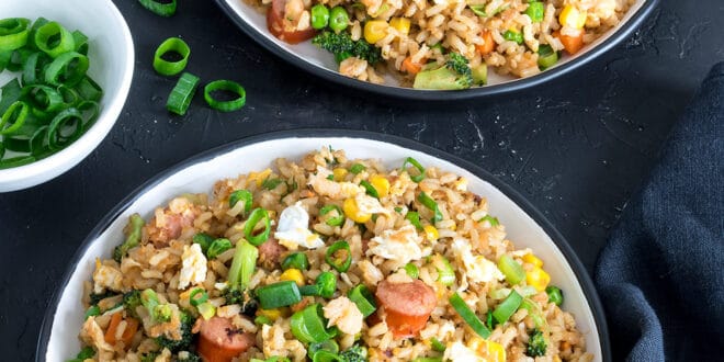 Authentic Chinese fried rice recipe with eggs and vegetables