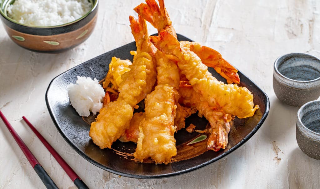 Authentic Tempura | Classic Japanese Fried Dish at Home 1 Crispy Japanese tempura shrimp and vegetables with dipping sauce